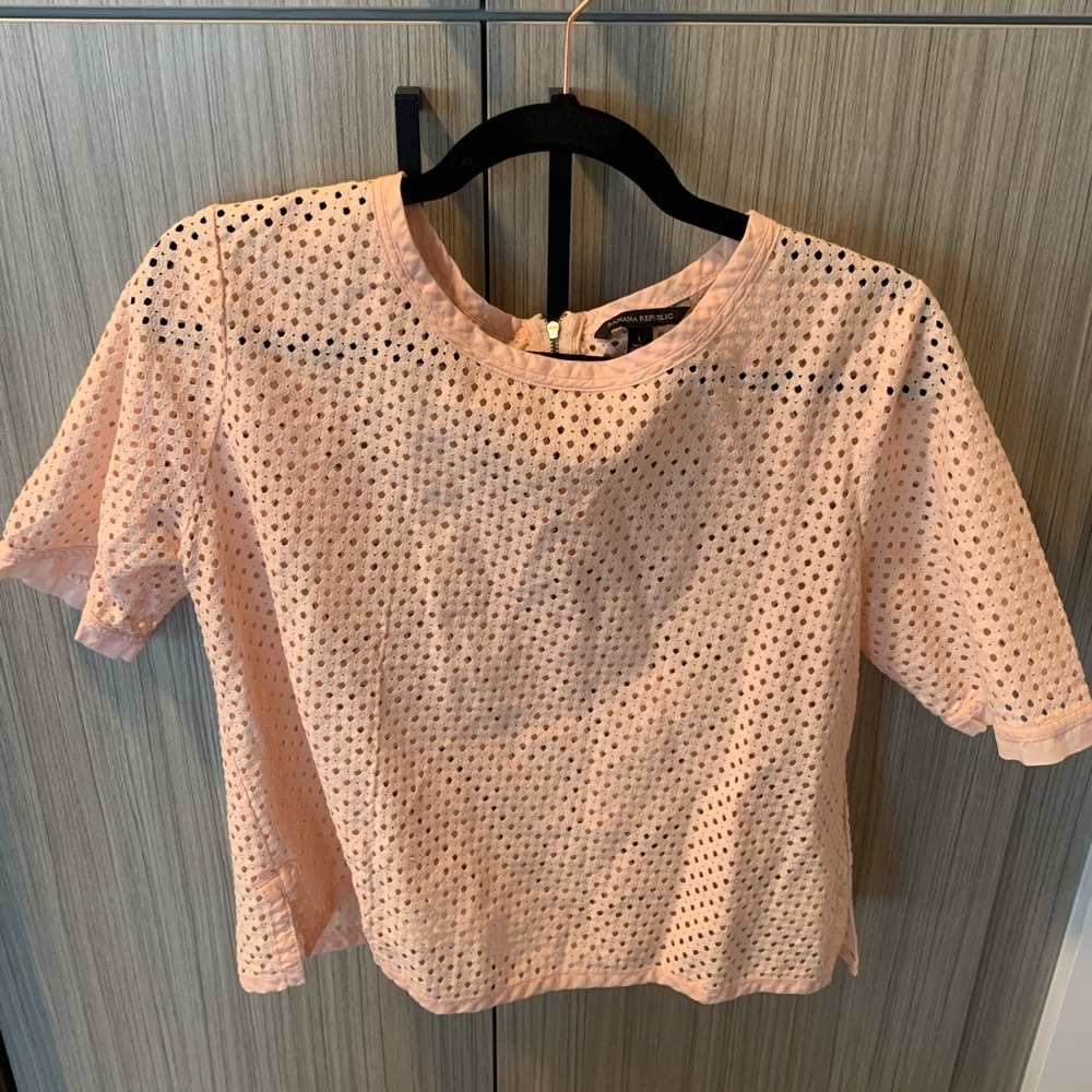 Banana Republic - Rose Pink Crop Top - Mesh